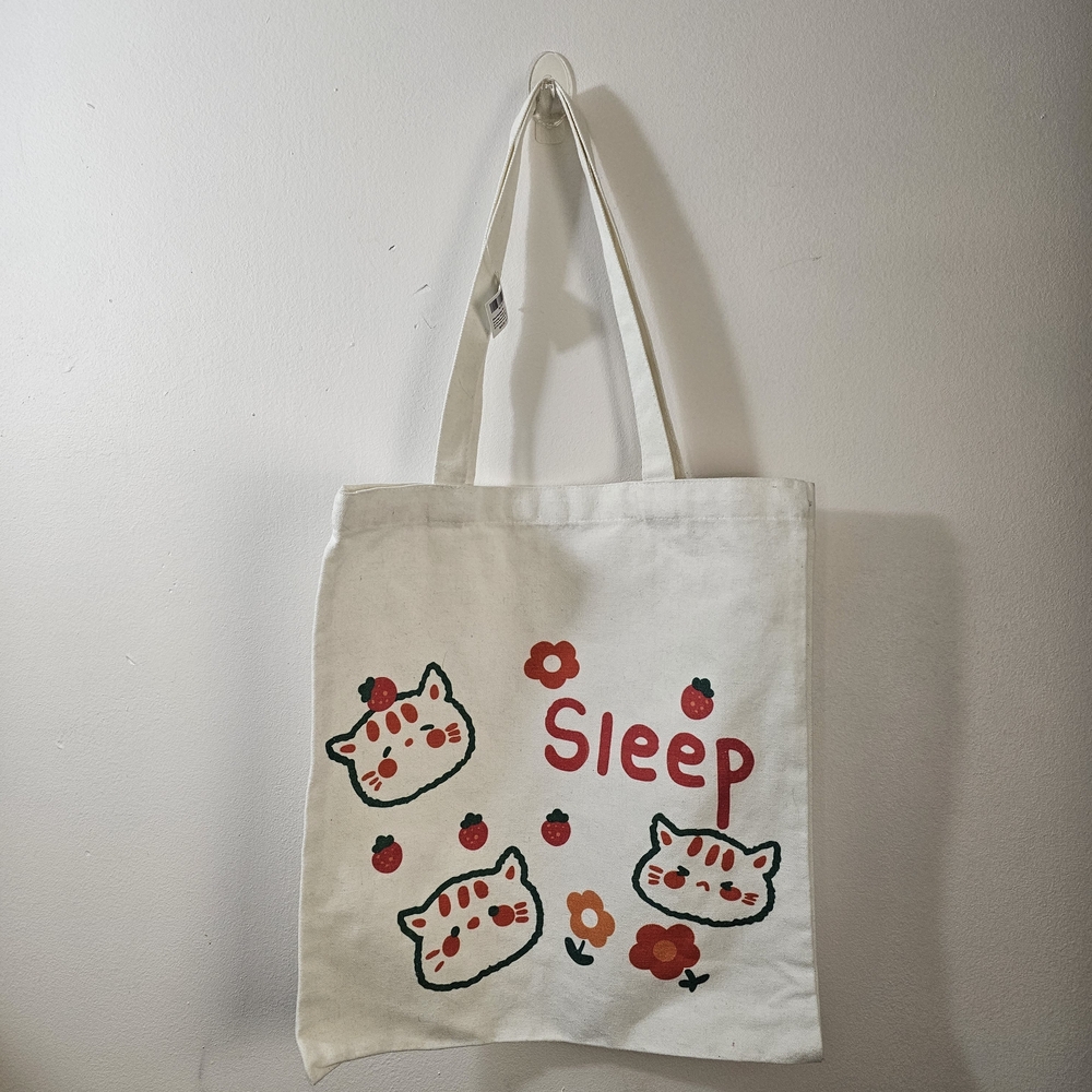 Cute Cat Print Tote Bag